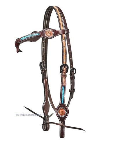 Horseman´s Tack Westerntrense m. türkisen Blumen von Western Imports