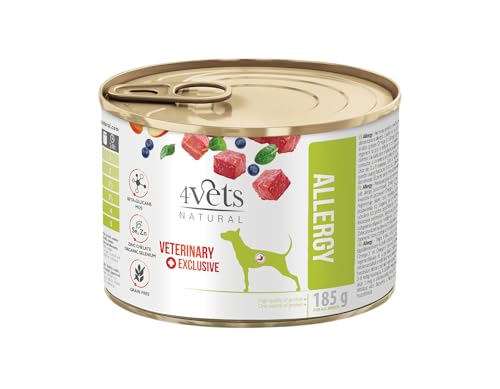 Westho Petfood | 4Vets Allergy 6 x 185 g Nassfutter für Hunde | Getreidefrei | bei Allergien & Unverträglichkeiten | Hundefutter von Tierärzten von Westho