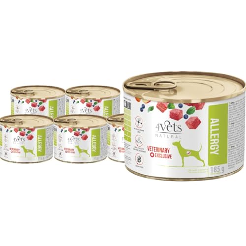 Westho Petfood | 4Vets Allergy 6 x 185 g Nassfutter für Hunde | Getreidefrei | bei Allergien & Unverträglichkeiten | Hundefutter von Tierärzten von Westho