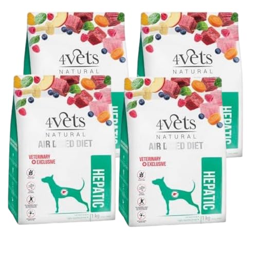 Westho Petfood | 4Vets Hepatic Premium 4 x 1 kg Trockenfutter für Hunde mit Leberproblemen | Geringer Fettgehalt | Hochverdauliche Kohlenhydrate | Hundefutter von Tierärzten von Westho