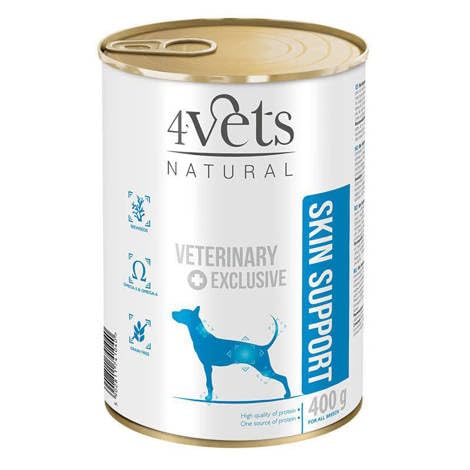 Westho Petfood | 4Vets Skin Support Premium 6 x 400 g Nassfutter für Hunde | Getreidefrei | Unterstützt die Hautfunktion | Hundefutter nass von Tierärzten von Westho