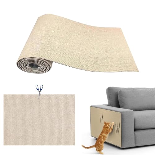 Katzen Kratzbrett, Selbstklebend Kratzmatte Katze, DIY Trimmbarer Teppich, Selbstklebend Kratzteppich Katze Wand, Zuschneidbar, Kann auf Teppiche, Sofas, Böden, Möbel Geklebt Werden, 40cmx200cm von Weyying