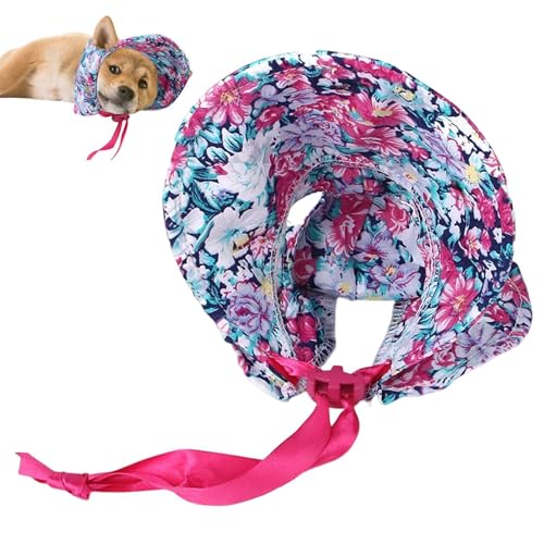 Wezalget Blumenmütze für Hunde, Katzen-Sommermütze - Verstellbarer Outdoor-Sport-Sonnenhut für Hunde | Verstellbare Outdoor-Sporthüte für Hunde, Sommer-Haustier-Visier, Florale von Wezalget