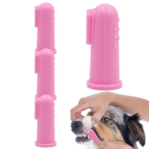 Wezalget Fingerzahnbürste für Hunde, Zahnreinigungsbürste für Hunde, Silikon-Fingerzahnbürste für Haustiere - Weiche Hunde-Fingerbürste, Hundezahnbürste, tragbare Wiederverwendbare Fingerbü te von Wezalget