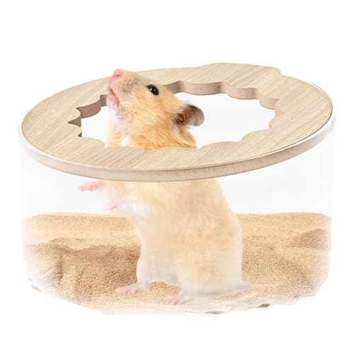 Wezalget Hamster Sand Badebox | Transparente Hamster Badebox Tragbare Hamster Badezimmer Box Hamster Sandbad Container Hamster Badewanne Box, für Kleintiere Hamster Käfig Zubehör von Wezalget