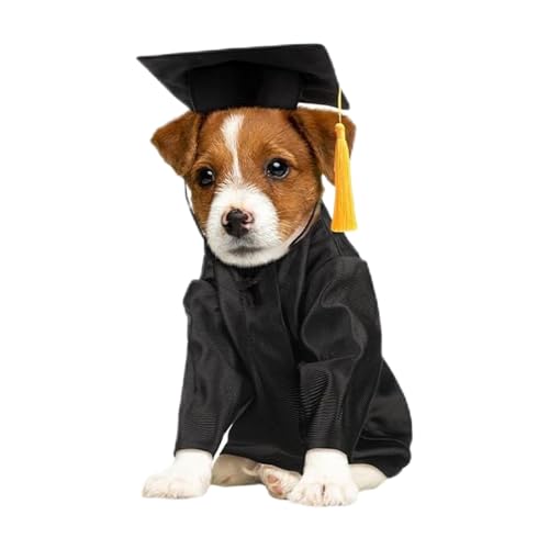 Wezalget Hunde Abschlusshut & Umhang, Waschbares Abschlusskostüm Mit Shirt & Hut, Kostüm-Set mit Quasten für Kleine Hunderassen, Welpen & Kätzchen Wezalget Hunde Abschlusshut & Umhang, Waschbares Abschlusskostüm Mit Shirt & Hut, Kostüm-Set mit Quasten für Kleine Hunderassen, Welpen & Kätzchen von Wezalget