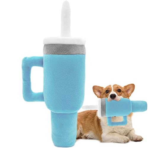 Wezalget Tasse Plüsch-Hundespielzeug,Plüsch-Kaffeetasse-Hundespielzeug - Langlebiges Plüsch-Kauspielzeug,Langlebiges Kauspielzeug aus Plüsch und Zahnen für Welpen, Haustier-Beißzahnbürste, weiches, von Wezalget