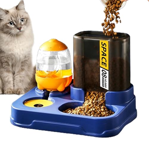 Wezalget Wasser- und Futternapf-Set für Katzen, Wasser- und Futterspender für Haustiere - Automatischer Futter- und Wasserspender für Katzen, abnehmbar | Tierfutternapf, Schwerkraft-Futterspender, von Wezalget