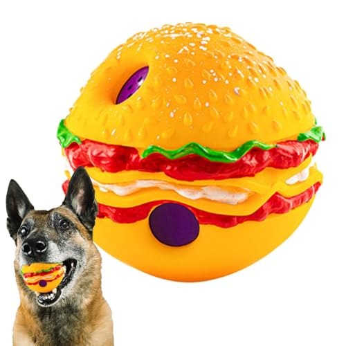 Wezalget Welpenbälle für Kinderkrankheiten, Hundes Nauten Ball - Pet Chew Play Sound Hamburger -Form Squeaker - Welpenzähne Reiniger, Training, das Teether in leuchtenden Farben für Heimspaß Holt von Wezalget