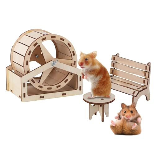 Wezalget – kleines Holzhaus für Hamster, Hamsterkäfig, Zubehör für Rennmäuse, Mäuse, Meerschweinchen von Wezalget