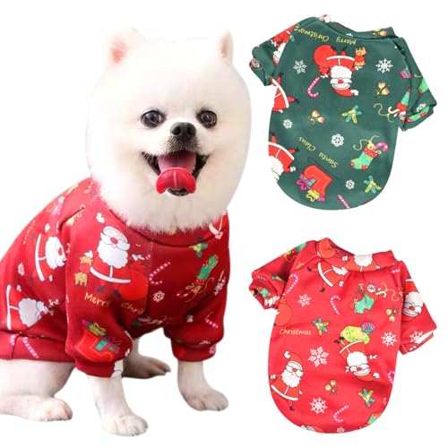 Weihnachtspullover Hunde,2 Stück Weihnachten Hundepullover mit Katze Weihnachtspulli Hund,Weihnachten Haustierkostüme Warm Pullover,Hund Weihnachtspullover Warme für Welpe,Katze,Hund,Weihnachten(M) von Wffeila