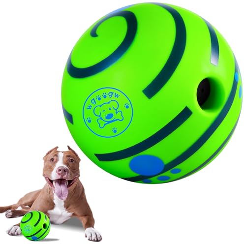 WgoogW Kicherball für Hunde, interaktives Hundespielzeug, Wackelball für mittelgroße Hunde, langlebiger Wackelball Hundespielzeug zur Linderung von Angstzuständen, lustiges Kichern, Babble Ball - 11 von WgoogW