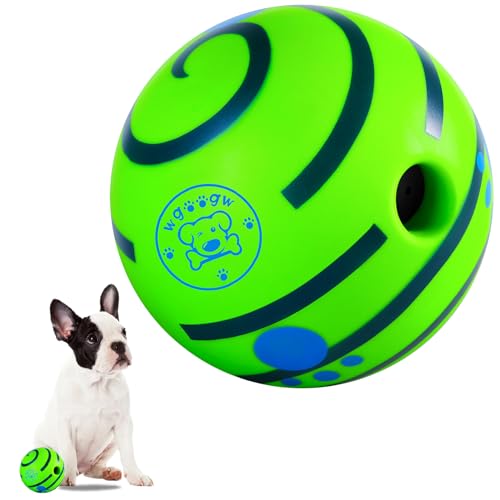 WgoogW Kicherball für Hunde, interaktives Hundespielzeug, Wackelball für kleine Hunde, langlebiges Wackelball Hundespielzeug zur Linderung von Angstzuständen, lustige Kichergeräusche Welpenball - 7 cm von WgoogW