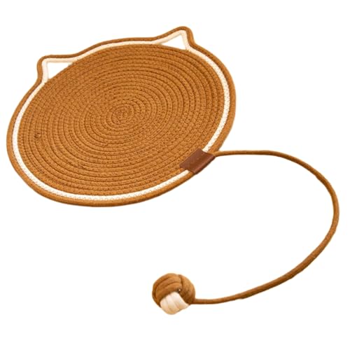 Katzenohr Kratzbrett Katzen,Kratzpads,langlebig Katzenkratzbretter für Katzen,Kratzmatte Katze mit Baumwollkugel,Kratzteppich 42cm,Katzenmöbel,für Kätzchen und Mittelgroße Katzen,Braun von Whakano