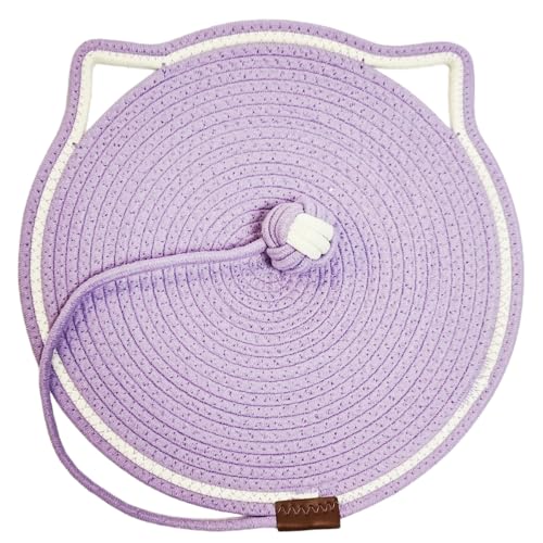 Katzenohr Kratzbrett Katzen,Kratzpads,langlebig Katzenkratzbretter für Katzen,Kratzmatte Katze mit Baumwollkugel,Kratzteppich 50cm,Katzenmöbel,für Kätzchen und Mittelgroße Katzen,Lila von Whakano