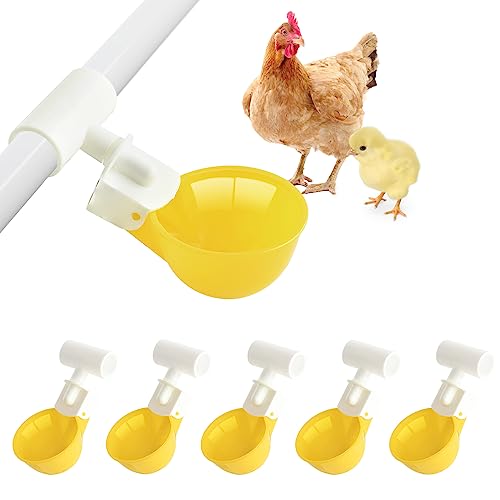 Automatische Hühnertränke mit PVC-T-Armaturen für 20 mm Rohr, Anti-Leck-System, hält 50% mehr Wasser, geeignet für Küken, Huhn, Ente, Wachtel, Truthahn von Whimsii