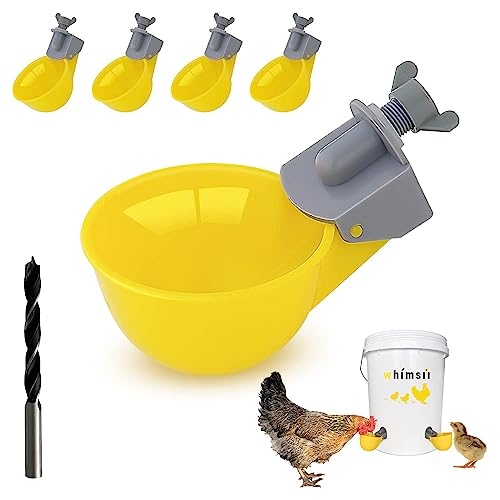 Hühner-Wasserbecher (5 Pack), automatische Hühnerbewässerung, Anti-Leck-System, hält 50% mehr Wasser, geeignet für Küken, Huhn, Ente, Wachtel, Truthahn von Whimsii