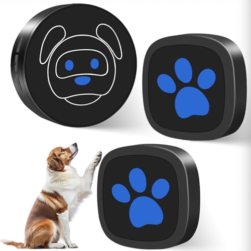 Whimsii Dog Doorbell, Wireless Ring Bell to Go Outside, IP55 Waterproof Buttons, 55 Melodies, 4 Volume Levels & 950ft Range (Schwarz, 1 Reciever 2 Transmitter) von Whimsii