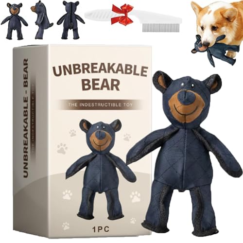 Whimsyard Unbreak-Bear-Hundespielzeug, Unbreak-Bear, Unzerstörbares Hundespielzeug, Unbreak-Bear-Haustierspielzeug, Unbreak-Bear für Starke Kauer, Unbreak-Bear für Aggressive Kauer (Blau) von Whimsyard