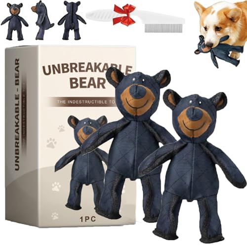 Whimsyard Unbreak-Bear-Hundespielzeug, Unbreak-Bear, Unzerstörbares Hundespielzeug, Unbreak-Bear-Haustierspielzeug, Unbreak-Bear für Starke Kauer, Unbreak-Bear für Aggressive Kauer (Blau×2Stk) von Whimsyard