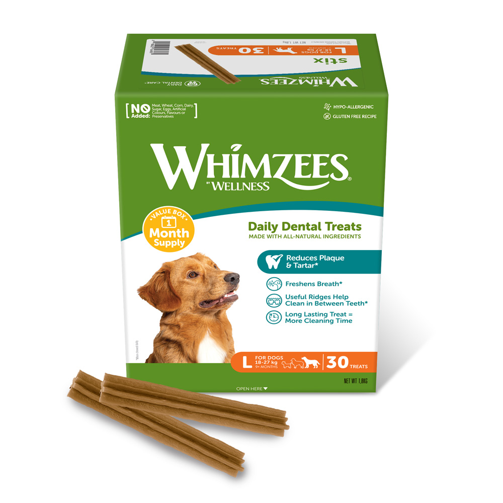 Whimzees by Wellness Hundesnacks zum Sonderpreis! - Monthly Stix Box: Größe L: für große Hunde (1.800 g, 30 Stück) von Whimzees