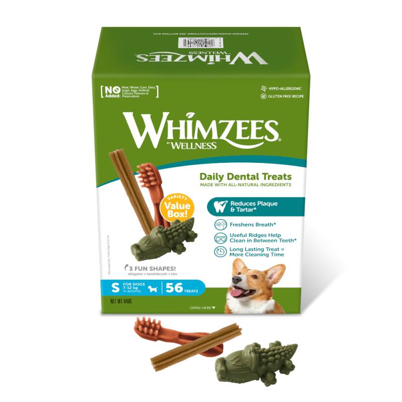 Whimzees by Wellness Mixbox zum Sonderpreis! - Größe S: für kleine Hunde (7 - 12 kg, 56 Stück) von Whimzees