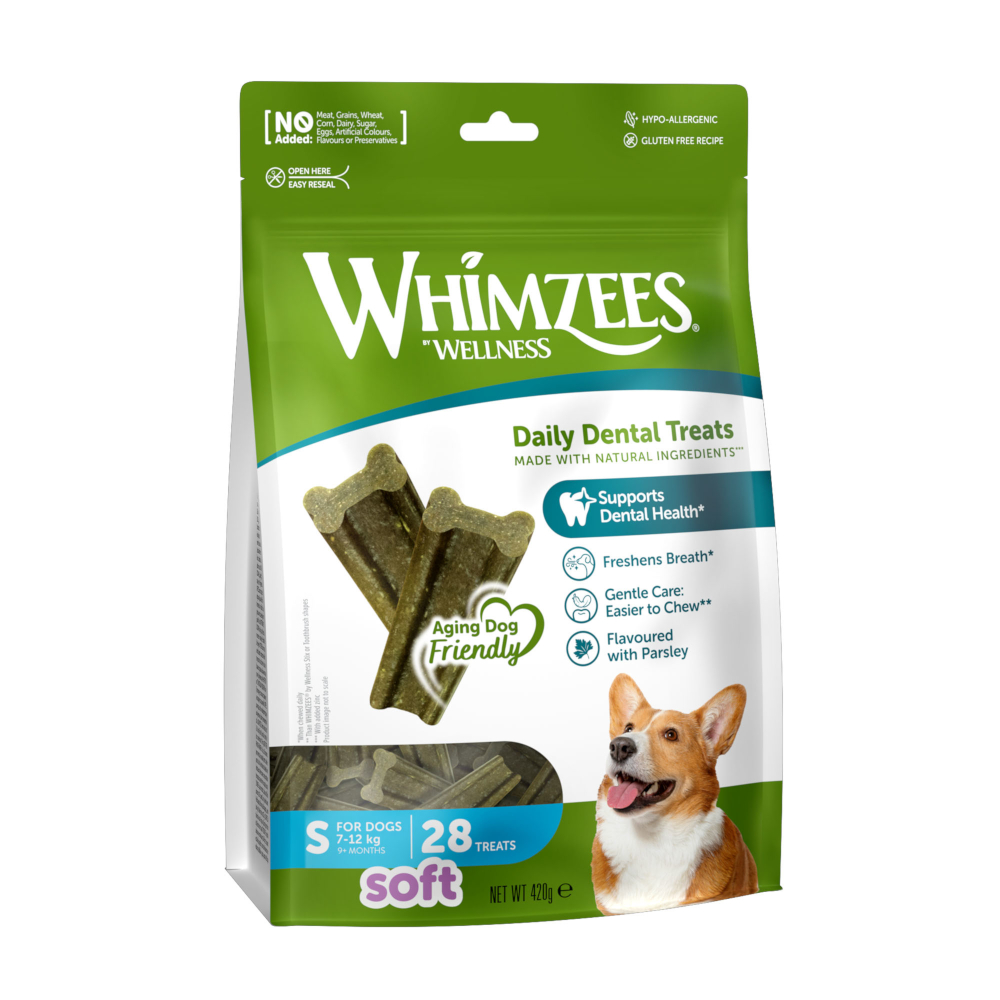 Whimzees by Wellness zum Sonderpreis! - Soft Snacks Größe S: für kleine Hunde (7-12 kg, 28 Stück) von Whimzees