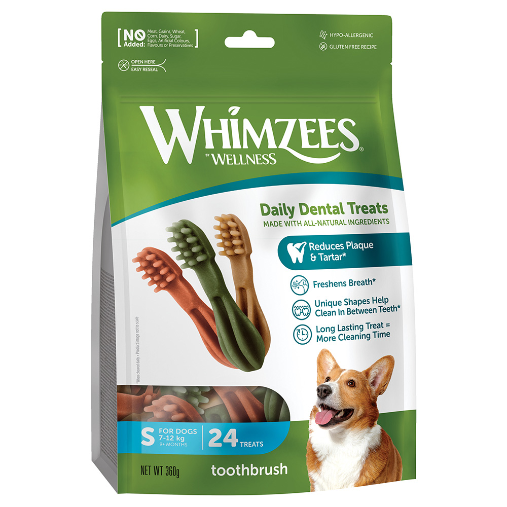 Whimzees by Wellness zum Sonderpreis! - Toothbrush Größe S: für kleine Hunde (7-12 kg, 24 Stück) von Whimzees