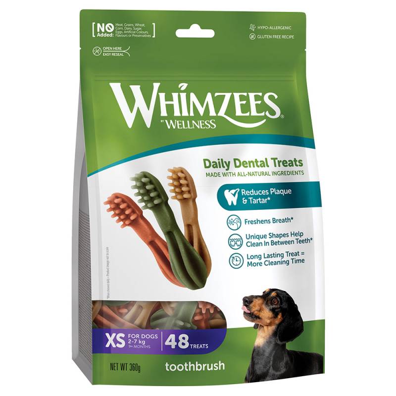 Whimzees by Wellness zum Sonderpreis! - Toothbrush Größe XS: für sehr kleine Hunde (2-7 kg, 48 Stück) von Whimzees