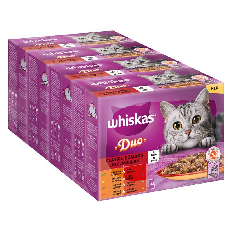 Jumbopack WHISKAS DUO Portionsbeutel 96 x 85 g - Classic Combos in Gelee von Whiskas