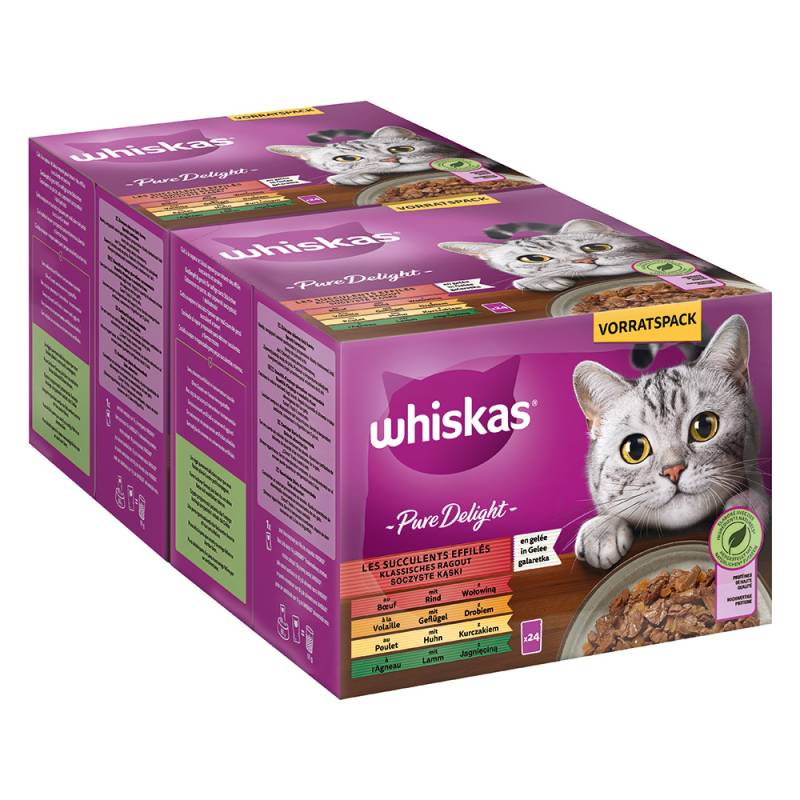 Jumbopack Whiskas Pure Delight Portionsbeutel 96 x 85 g - Klassisches Ragout in Gelee von Whiskas