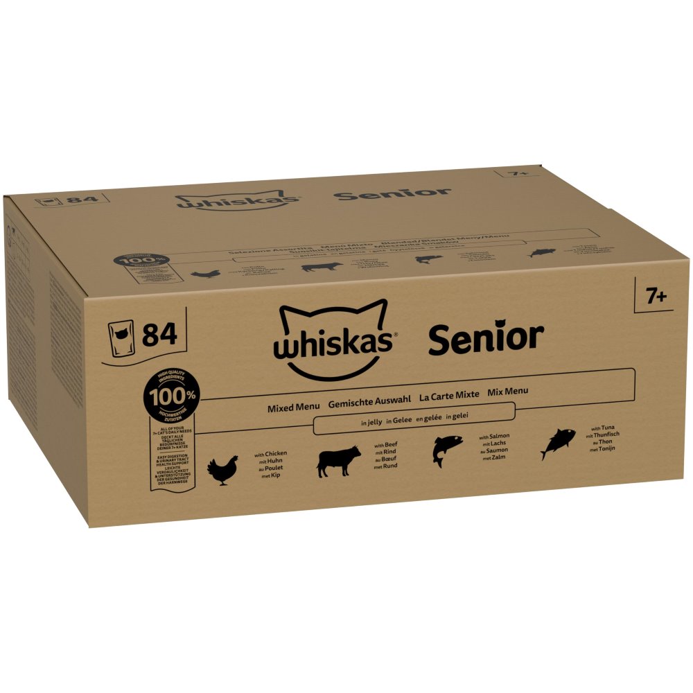 Jumbopack Whiskas Senior Frischebeutel 84 x 85 g - 7+ Gemischte Auswahl in Gelee Jumbopack Whiskas Senior Frischebeutel 84 x 85 g - 7+ Gemischte Auswahl in Gelee von Whiskas
