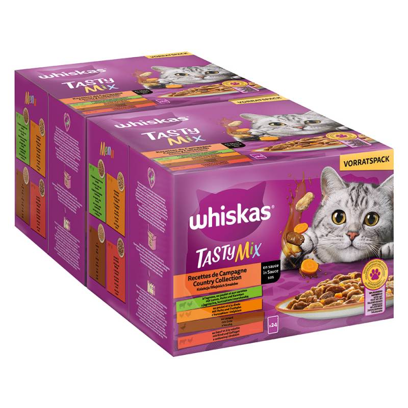 Jumbopack Whiskas Tasty Mix Portionsbeutel 96 x 85 g - Country Collection in Sauce von Whiskas