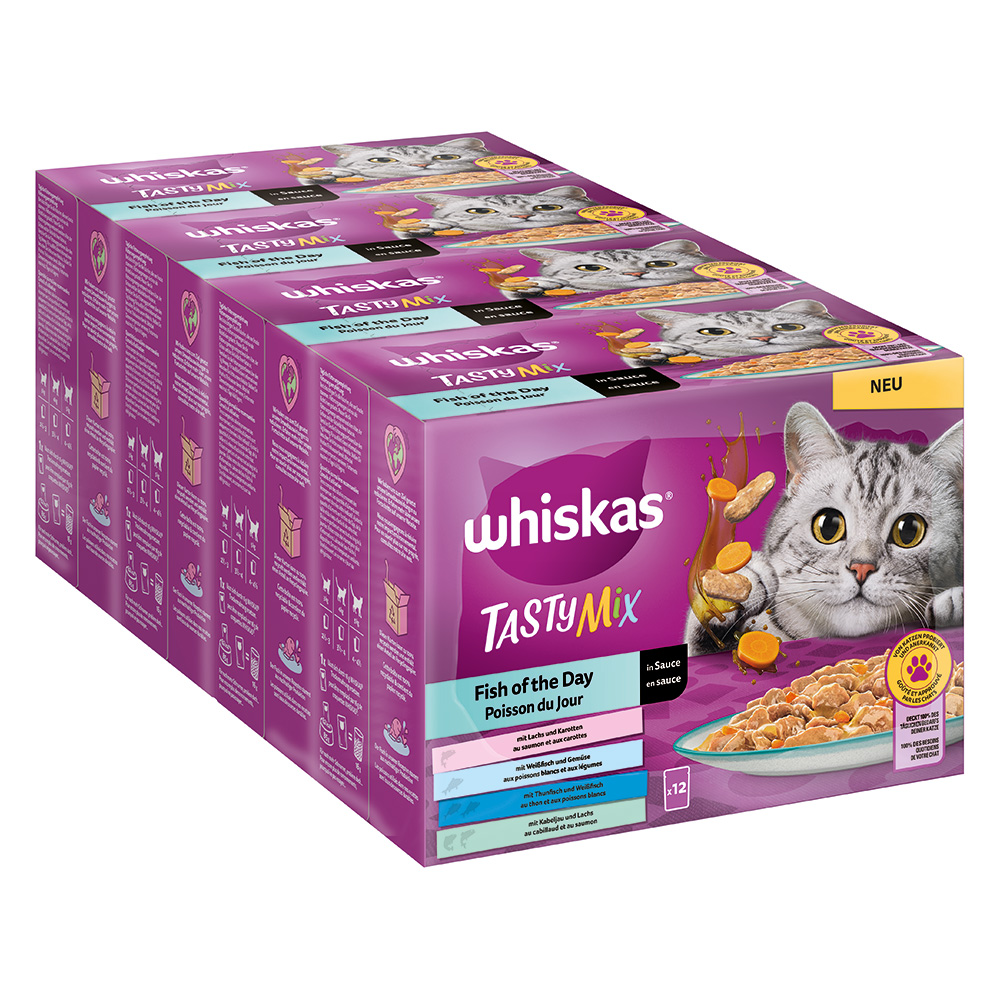 Jumbopack Whiskas Tasty Mix Portionsbeutel 96 x 85 g - Fish of the Day in Sauce von Whiskas