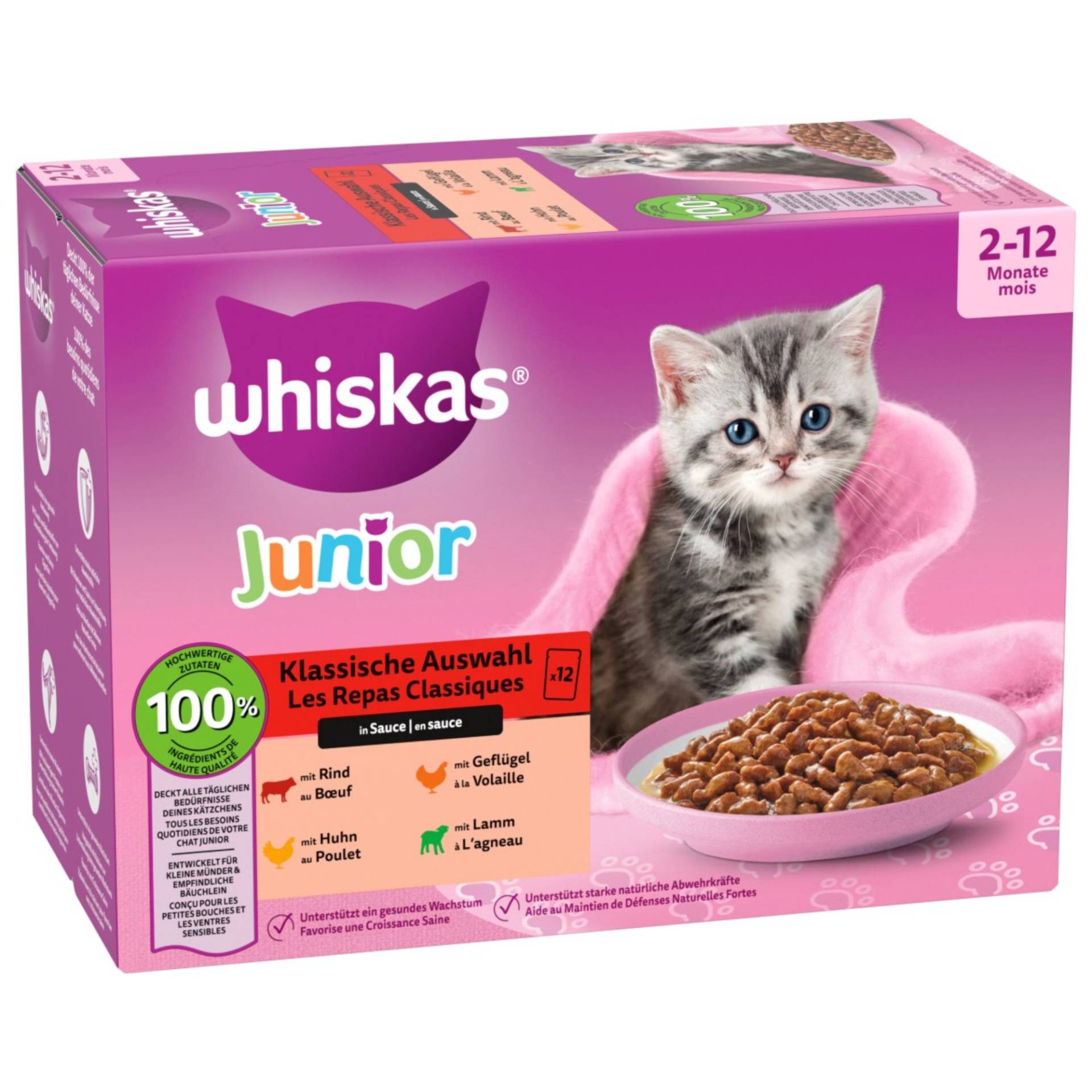 Megapack Whiskas Junior Frischebeutel 24 x 85 g - Klassische Auswahl in Sauce Megapack Whiskas Junior Frischebeutel 24 x 85 g - Klassische Auswahl in Sauce von Whiskas
