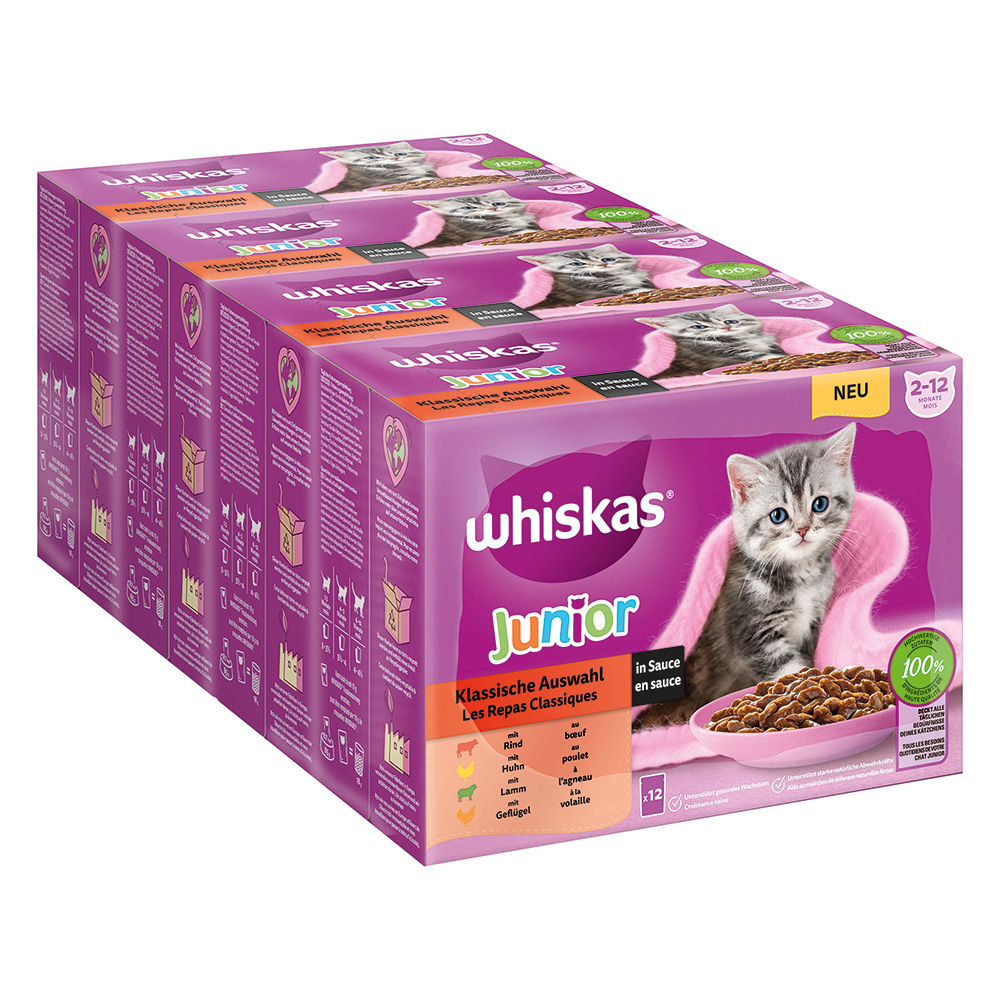 Megapack Whiskas Junior Frischebeutel 48 x 85 g - Klassische Auswahl in Sauce von Whiskas