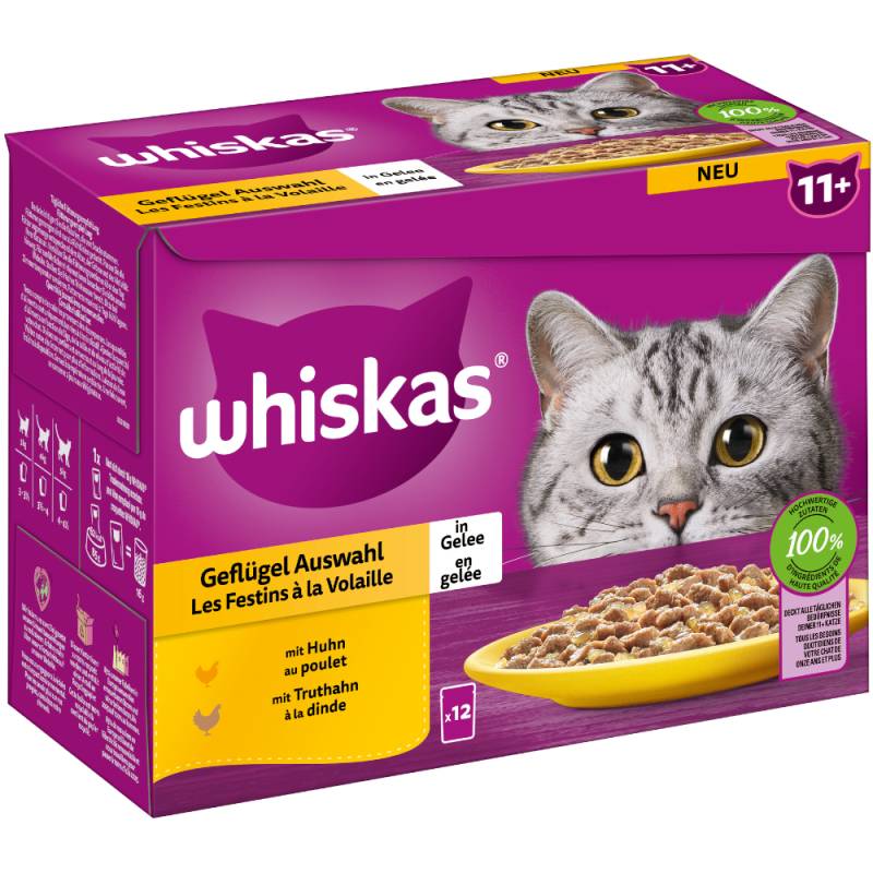 Megapack Whiskas Senior Frischebeutel 24 x 85 g - 11+ Geflügelauswahl in Gelee von Whiskas