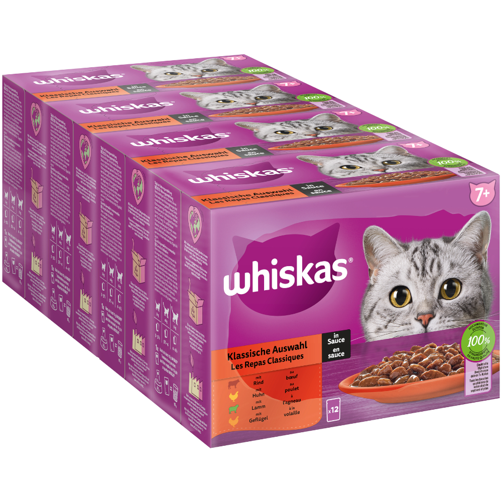 Megapack Whiskas Senior Frischebeutel 48 x 85 g - 7+ Klassische Auswahl in Sauce von Whiskas