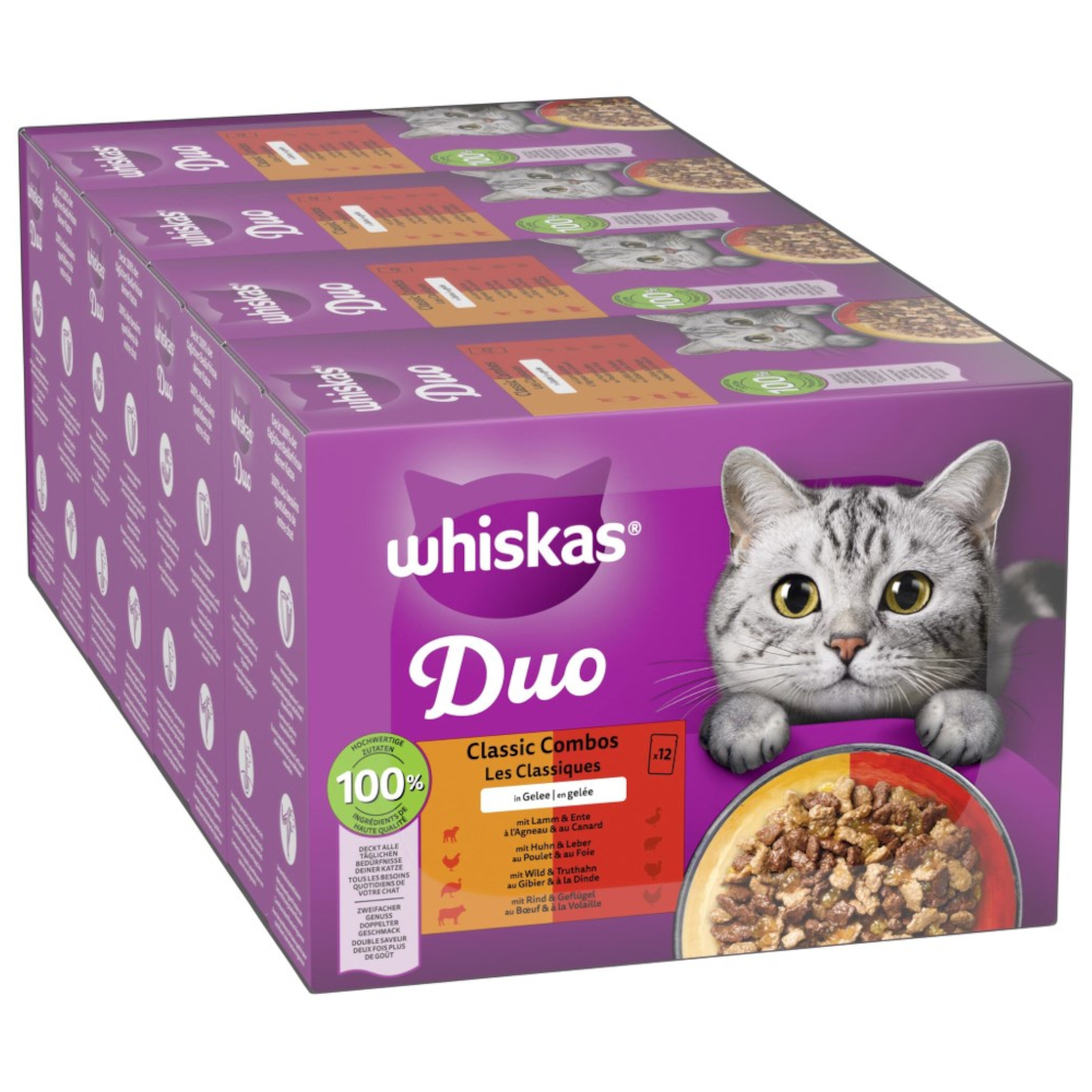 Multipack Whiskas Duo Portionsbeutel 48 x 85 g - Classic Combos in Gelee Multipack Whiskas Duo Portionsbeutel 48 x 85 g - Classic Combos in Gelee von Whiskas
