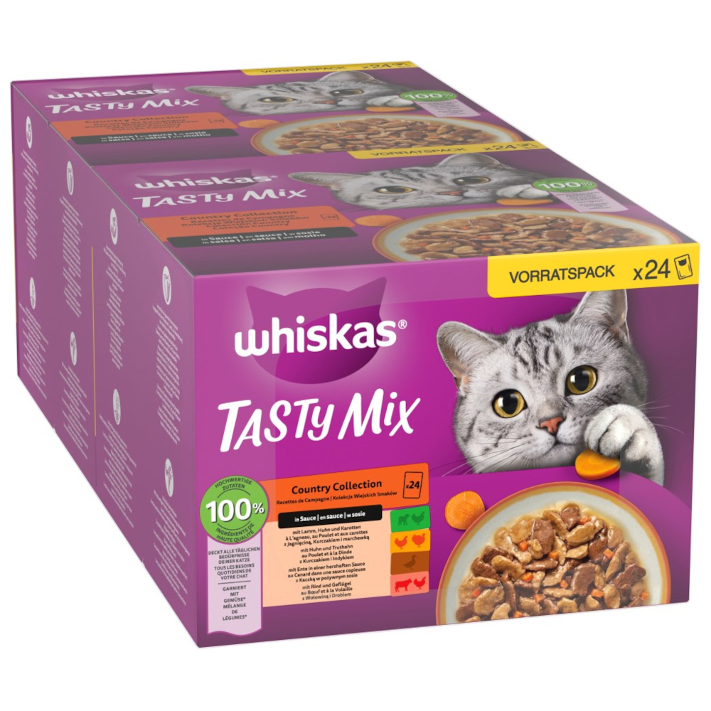 Sparpaket Multipack WHISKAS TASTY MIX Portionsbeutel 144 x 85 g - Country Collection in Sauce Sparpaket Multipack WHISKAS TASTY MIX Portionsbeutel 144 x 85 g - Country Collection in Sauce von Whiskas
