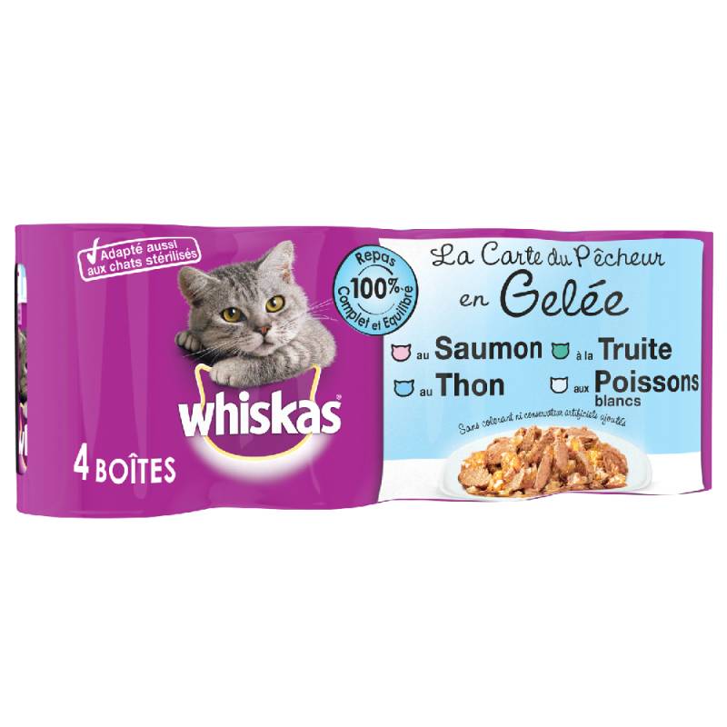 Sparpaket Whiskas La Carte 24 x 390 / 400 g - des Fischers in Gelee (24 x 390 g) von Whiskas