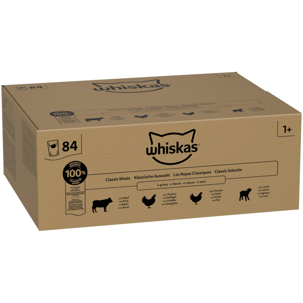 Whiskas 1+ Adult Beutel 84 x 85 g - Klassische Gerichte in Soße Whiskas 1+ Adult Beutel 84 x 85 g - Klassische Gerichte in Soße von Whiskas