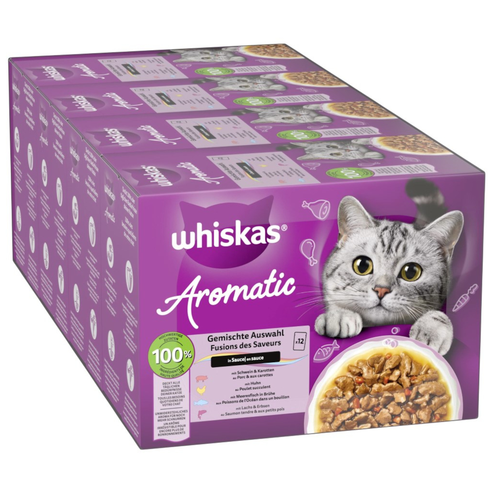 Whiskas 1+ Aromatic Selection 48 x 85 g - Mix in Sauce Whiskas 1+ Aromatic Selection 48 x 85 g - Mix in Sauce von Whiskas