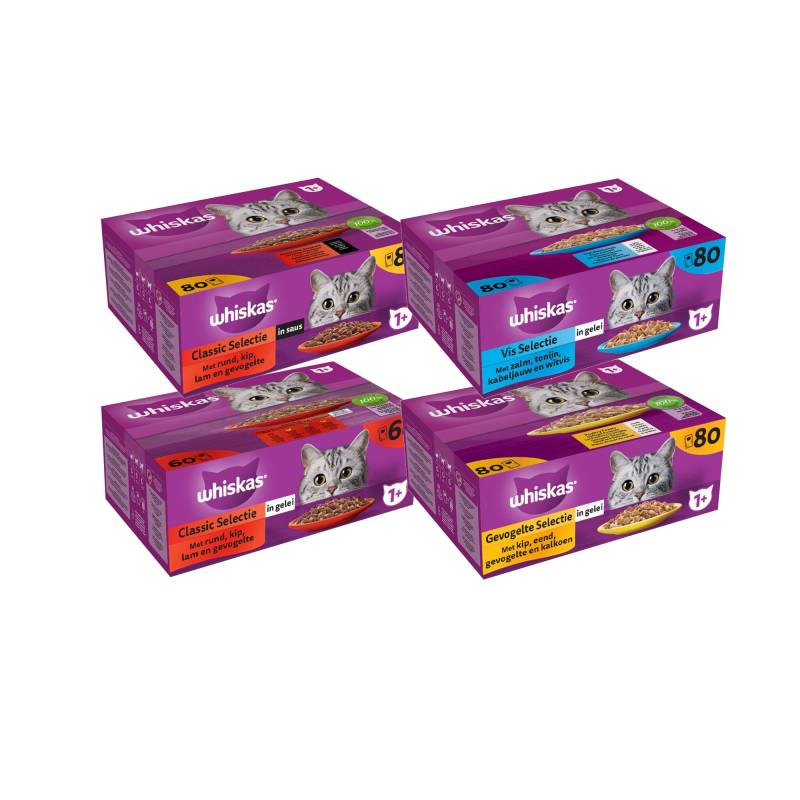 Whiskas 1+ Classic Auswahl in Sauce - Multipack 80 x 85 gram von Whiskas