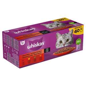 Whiskas 1+ Classic Selection in Sauce Katzen-Nassfutter Multipack (85 g) 2 Packungen (80 x 85 g) von Whiskas