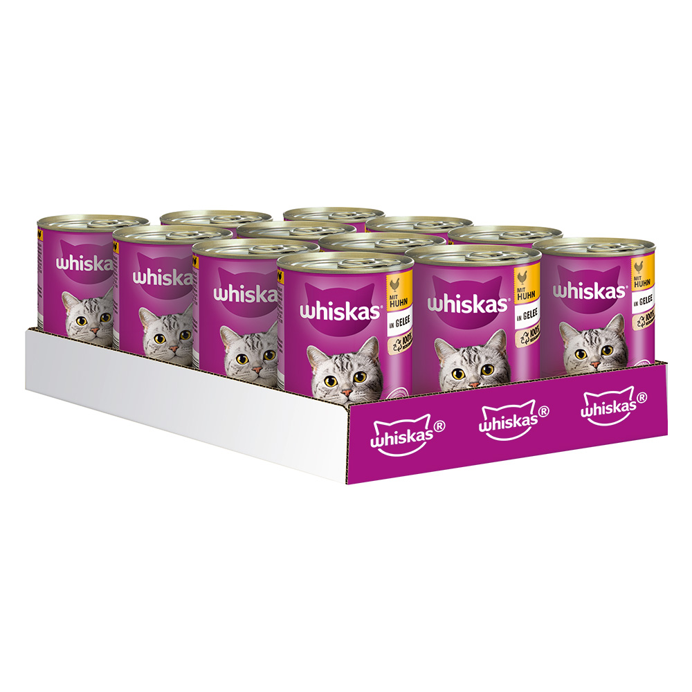 Whiskas Nassfutter 1+ Dosen 12 x 400 g - 1+ mit Huhn in Gelee von Whiskas