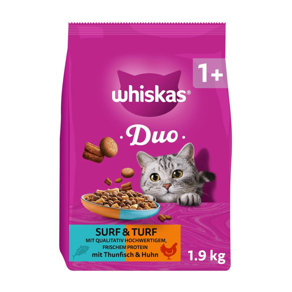 Whiskas 1+ Duo Surf & Turf Thunfisch & Huhn - 1,9 kg Whiskas 1+ Duo Surf & Turf Thunfisch & Huhn - 1,9 kg von Whiskas