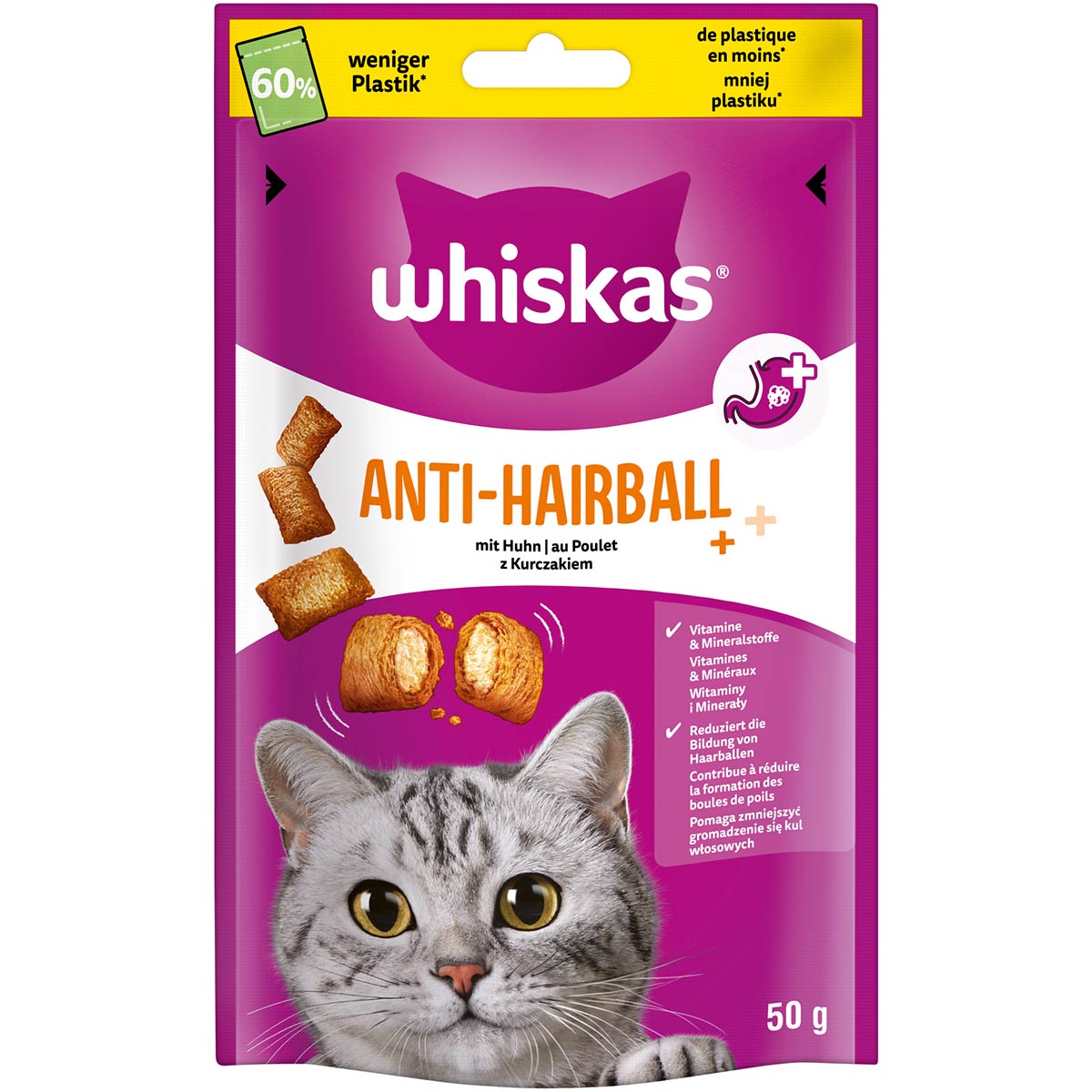 Whiskas Anti-Hairball Huhn 6x50 g von Whiskas