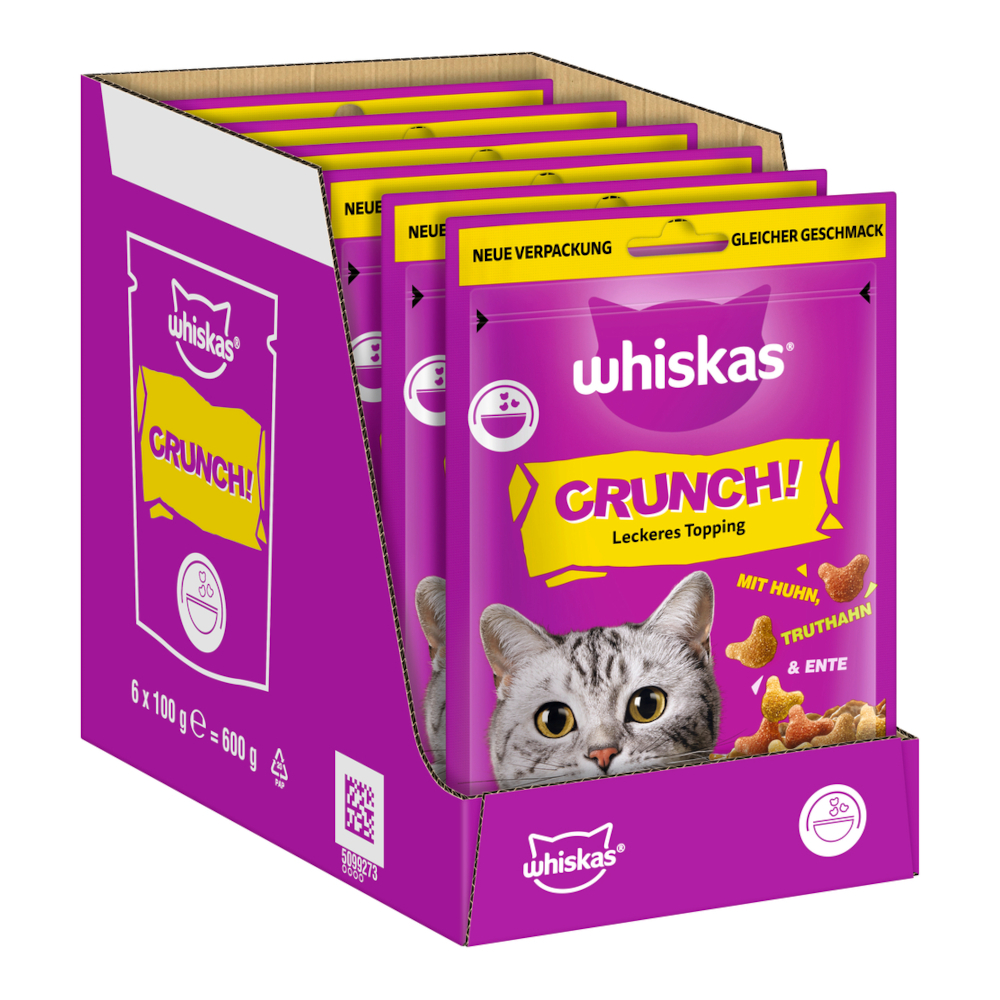 Whiskas Crunch mit Huhn, Truthahn & Ente - 6 x 100 g von Whiskas