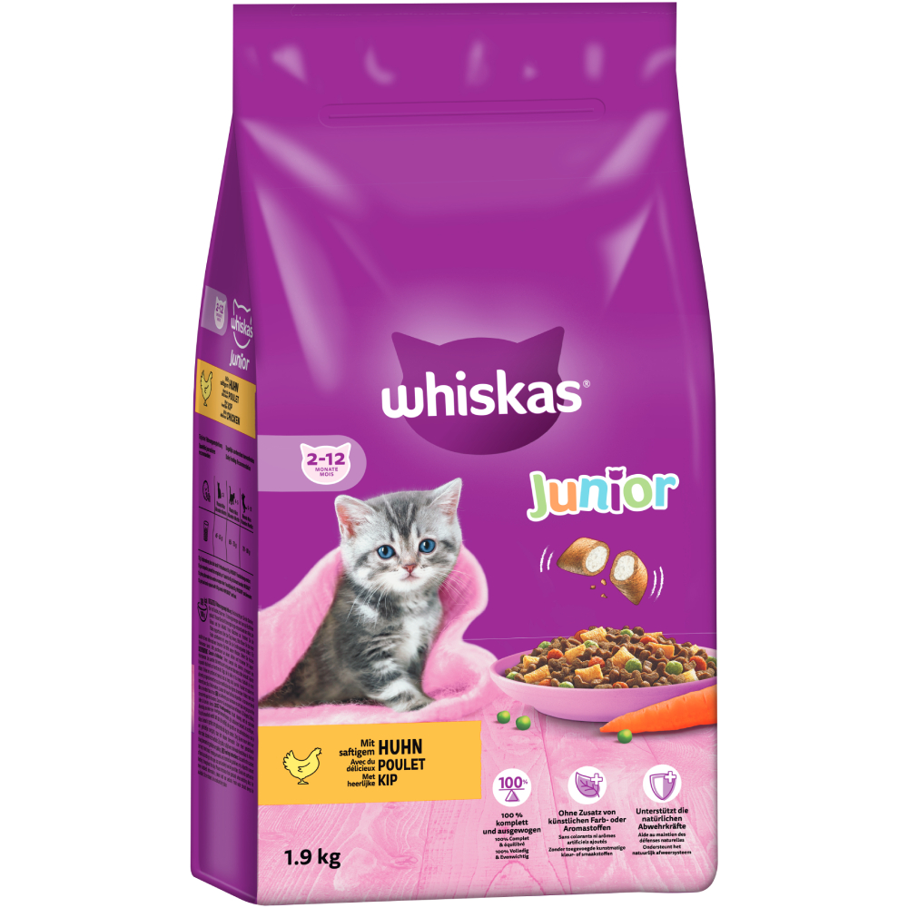 Whiskas Junior Huhn - Sparpaket: 2 x 1,9 kg von Whiskas